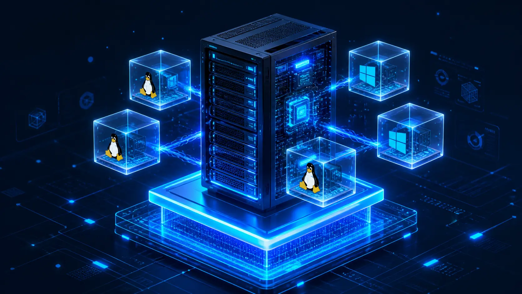 Illustration ของ Virtual Private Server บน Hypervisor